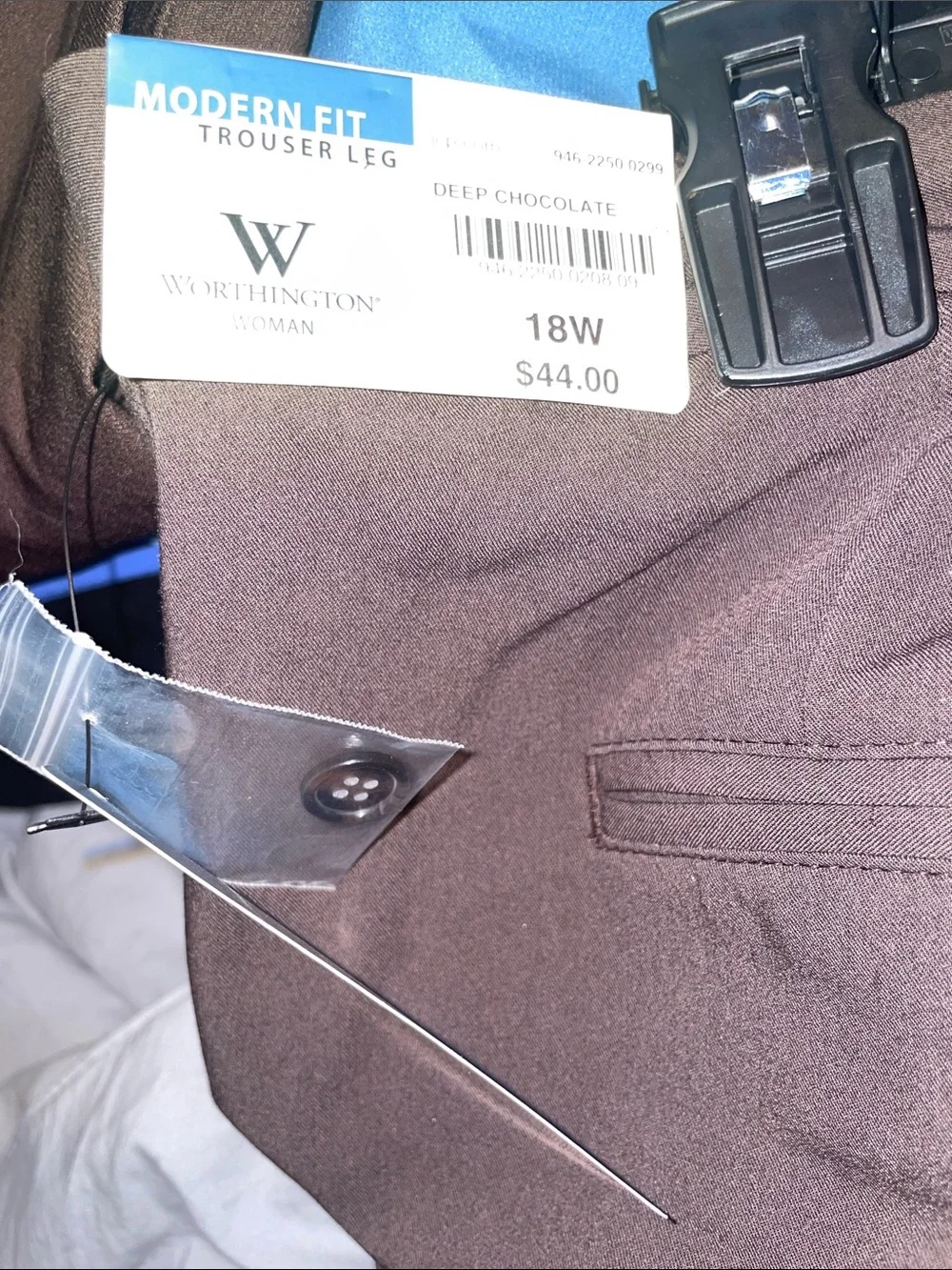 Worthington Classic Women's Dress Pants — Dark Brown 18W - Picture 3 of 5
